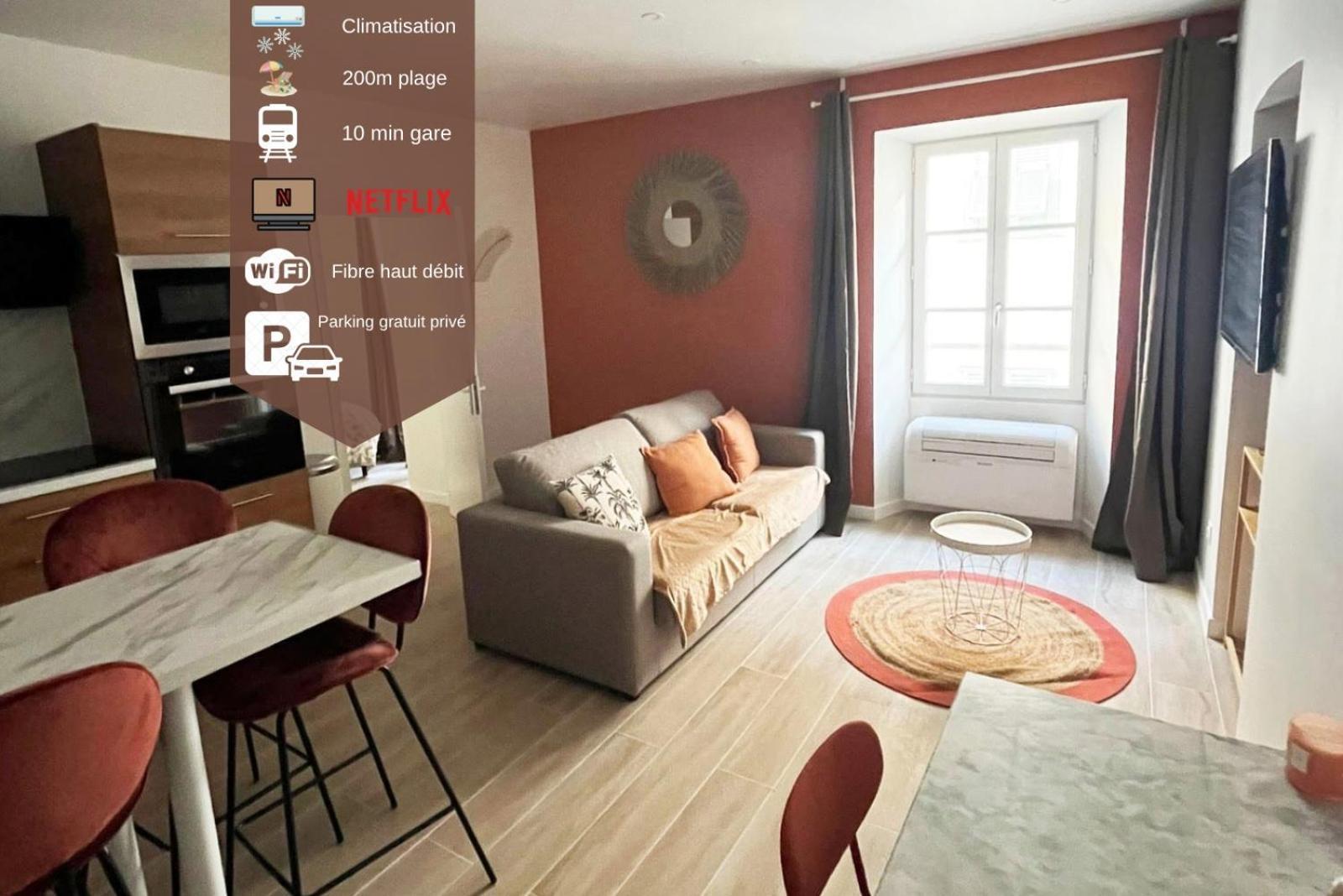 Sublime T2/ Cosy/ Clim/ Parking/Plage Menton Exterior foto